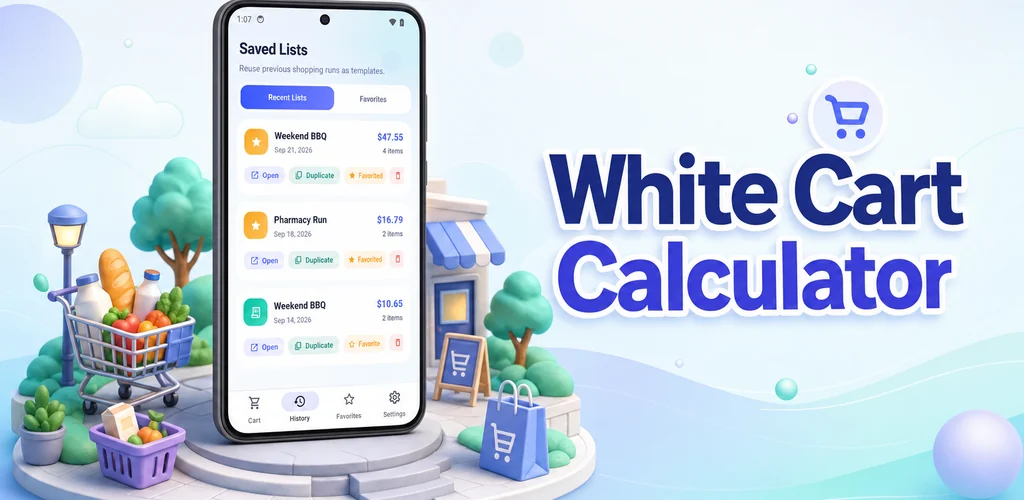 White Cart Calculator promotional artwork